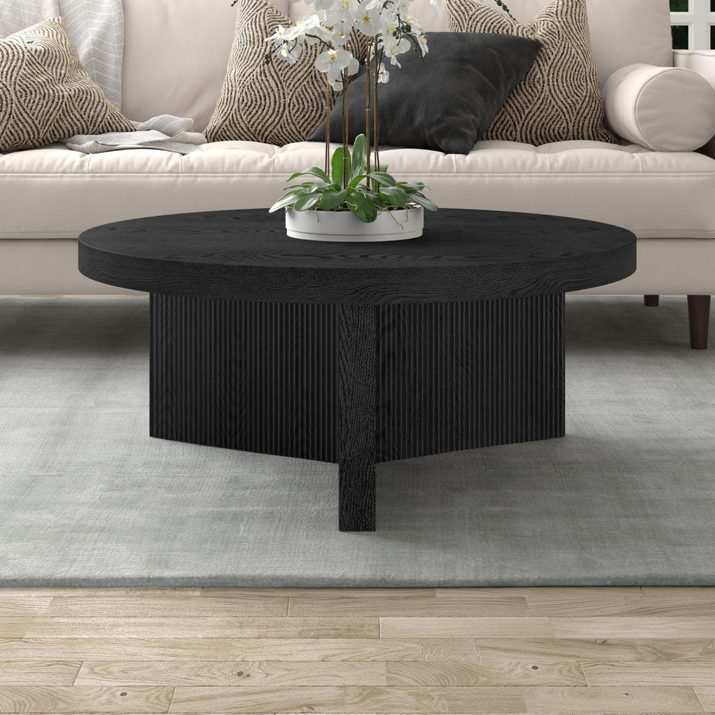 36" Scandinavian Fluted Coffee Table O9717